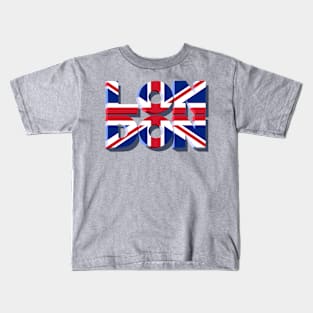 London 3D text Kids T-Shirt